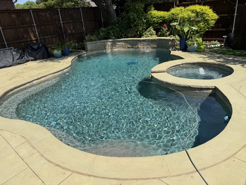 Skimmer net cleaning pool deck planks